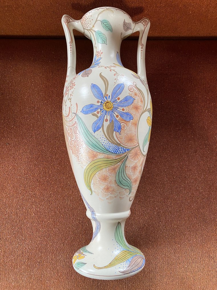 Plateelbakkerij Zuid-Holland - Hartgring - Vase - Plateel Gouda pottery - Gouda pottery plateel #1.1