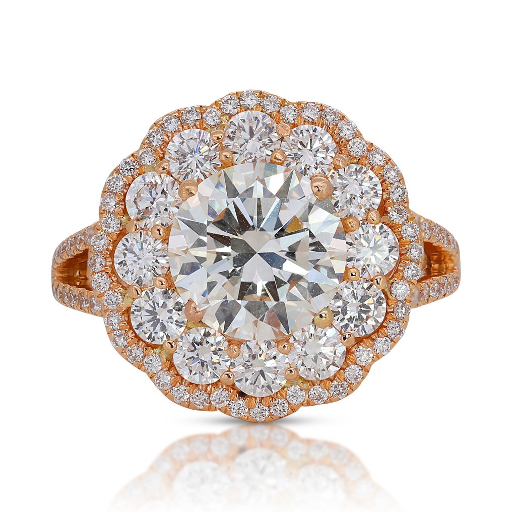 Ring - 18 karaat Roségoud -  3.55ct. tw. Diamant  (Natuurlijk) - Diamant #1.1