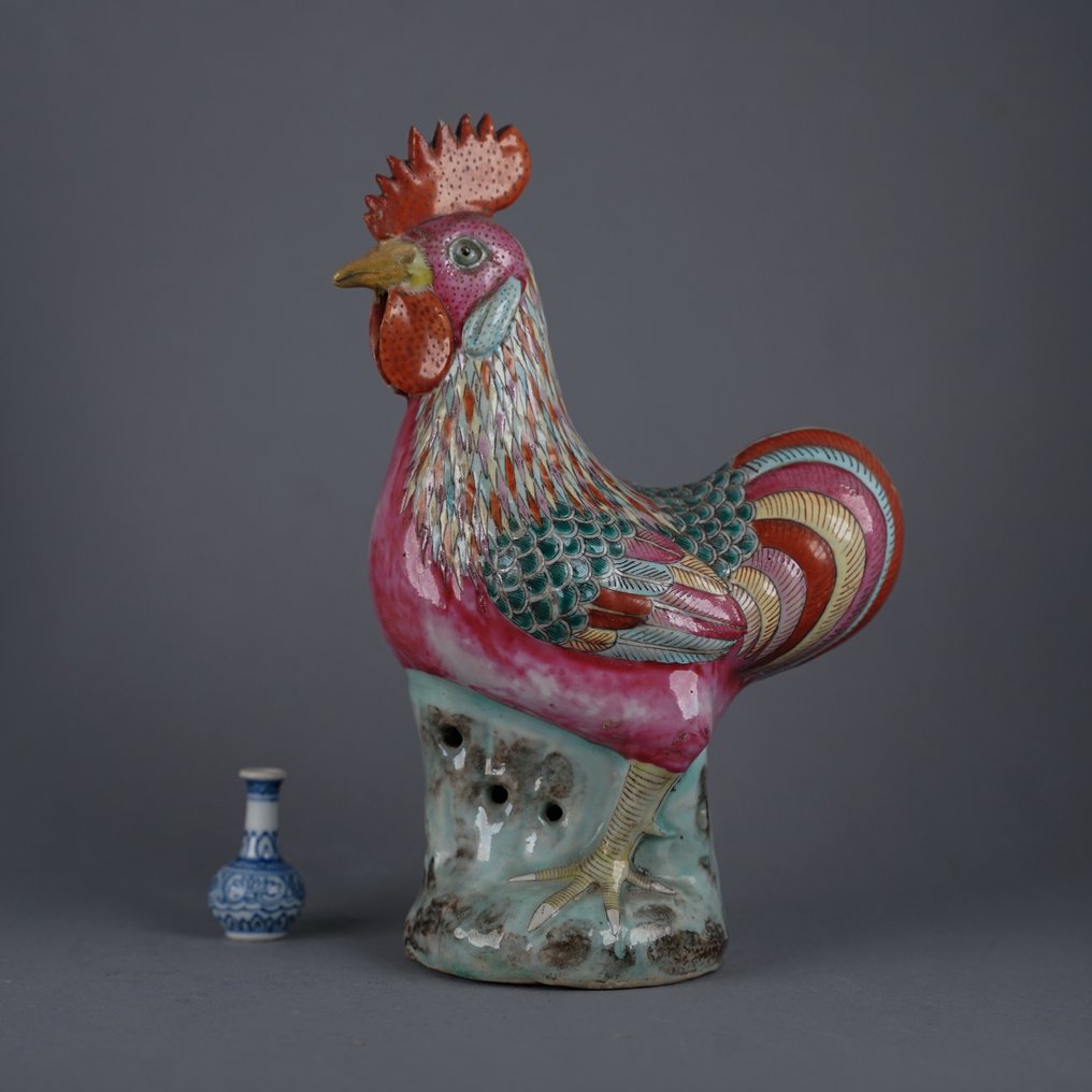 Large standing Finely detailed Cockerel - Porcelaine - Chine - 18ème siècle #1.1