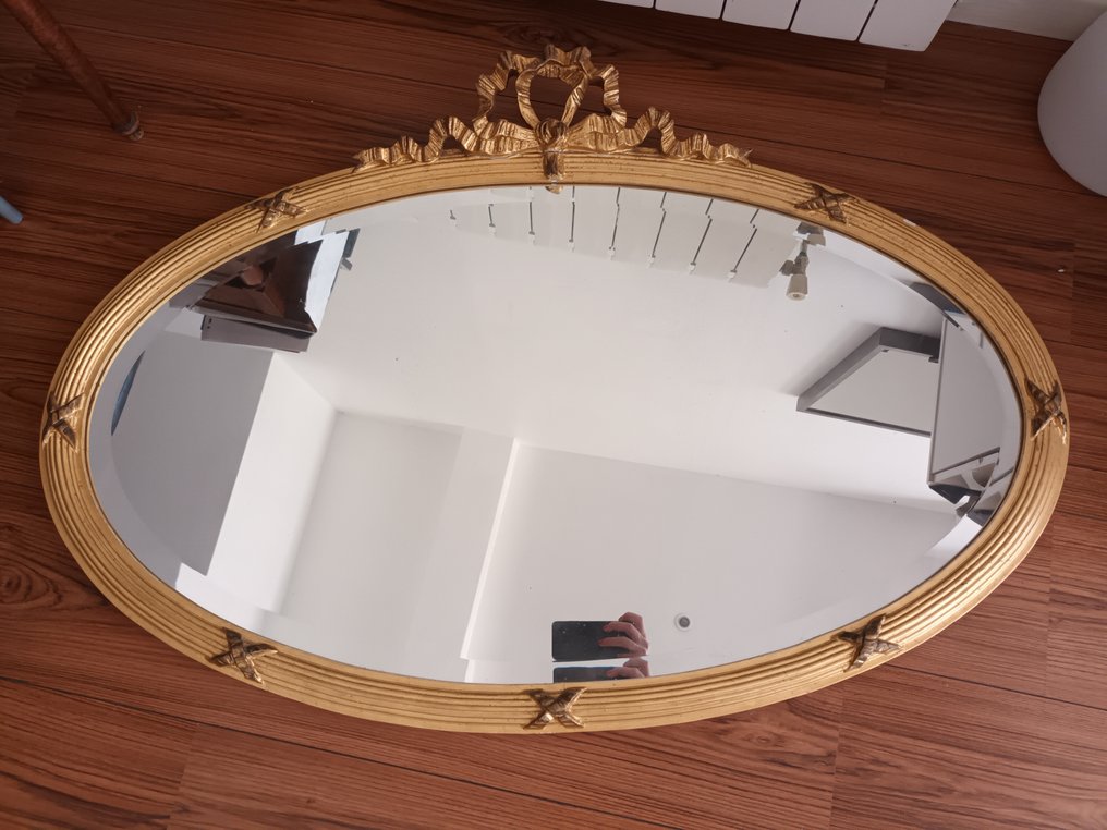 Wall mirror  - golden wood #1.1