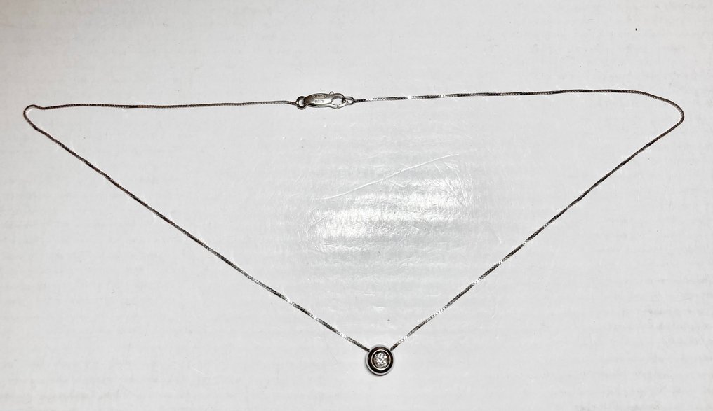 Comete - Collar con colgante - 18 quilates Oro blanco -  0.20ct. tw. Diamante  (Natural) #2.1