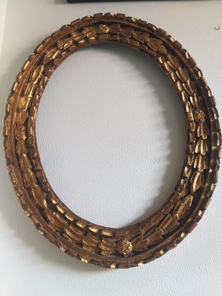Espejo de pared  - Madera de Pinotea,  pan de oro #1.2