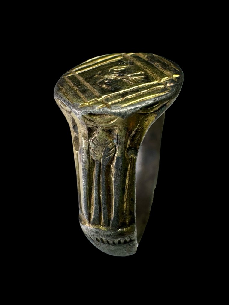Mittelalterlich Vergoldetes Silber Ring #2.1