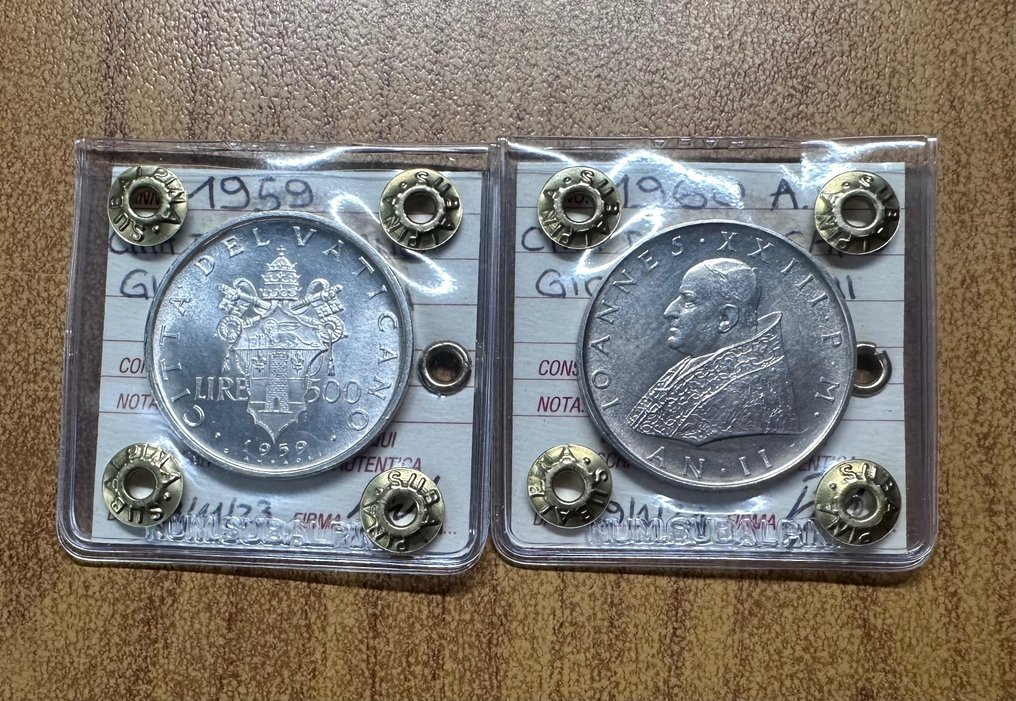Βατικάνο. Giovanni XXIII (1958-1963). 500 Lire 1959/1960 ( 2 monete ) #1.1