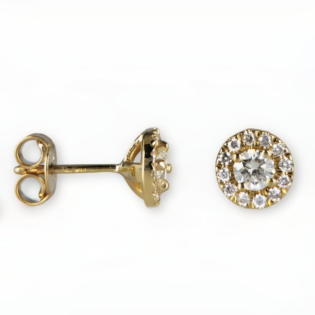 Σετ κοσμημάτων 2 τεμαχίων - 14 καράτια Κίτρινο χρυσό -  0.78ct. tw. Διαμάντι (Φυσικό)  - Διαμάντι #1.0