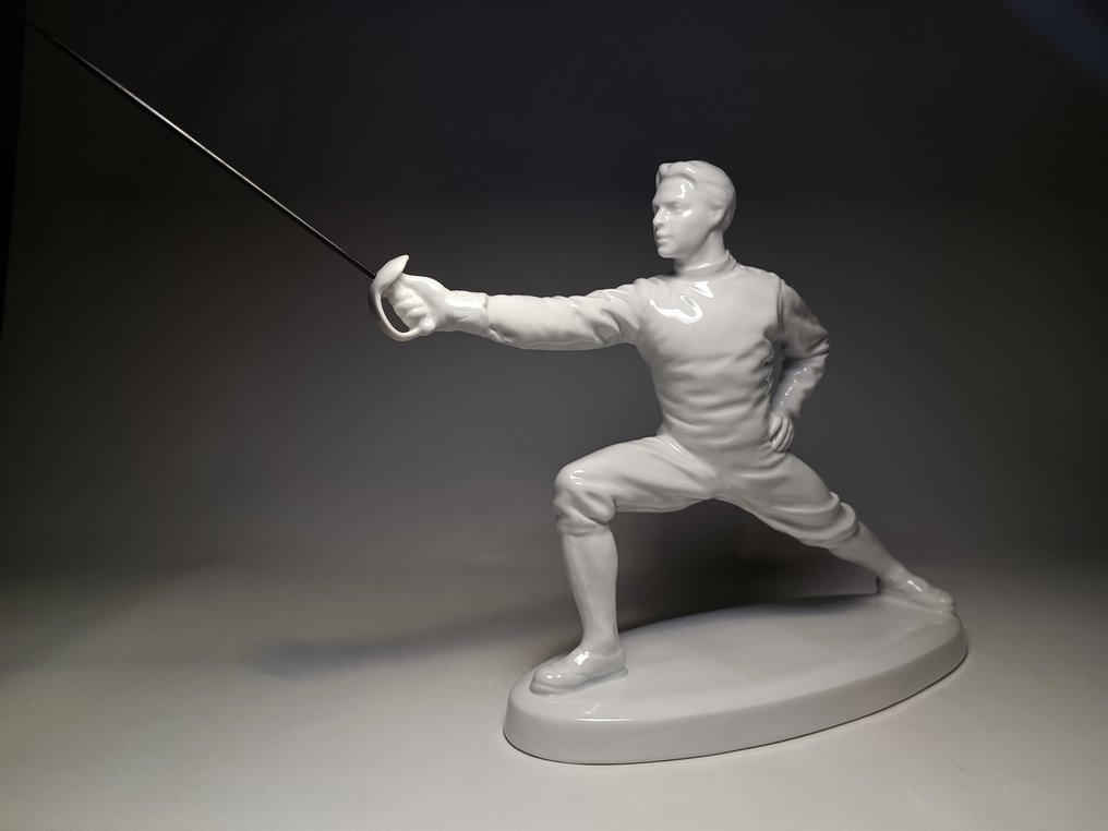 Herend - Sculpture, Olympic Swordsman - 27 cm - Porcelain #3.1