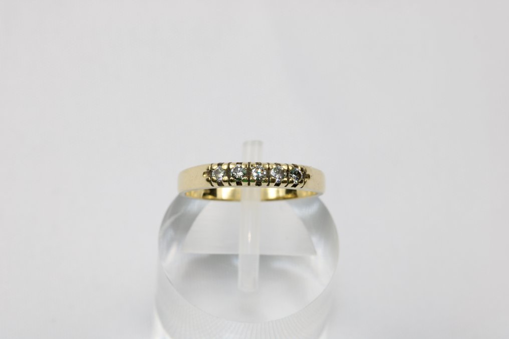 Ring - 18 kt. Yellow gold -  0.15ct. tw. Diamond  (Natural) #2.1