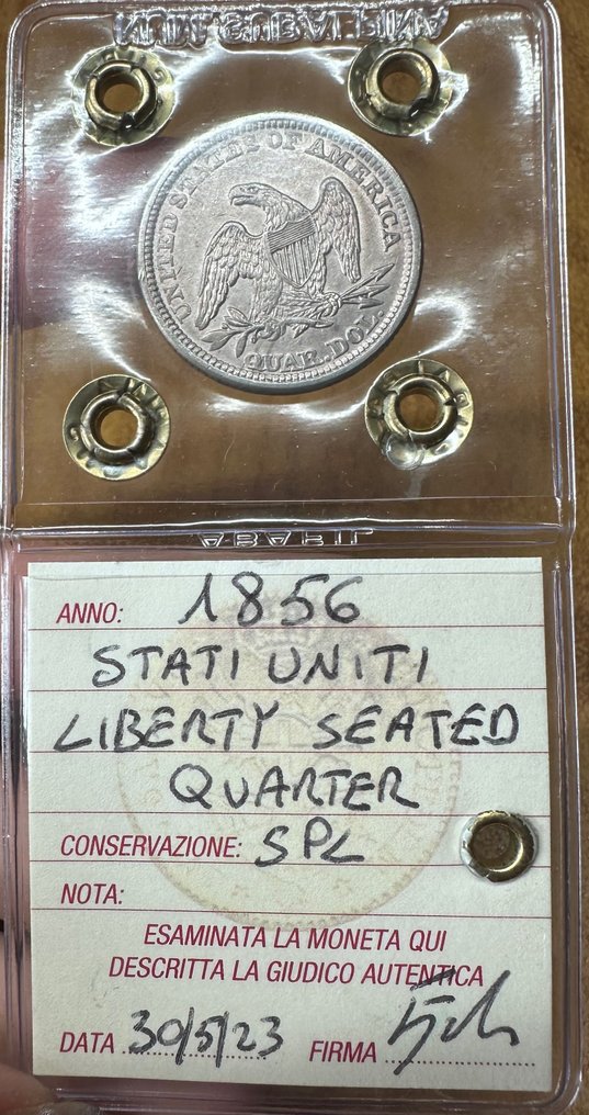 美國. 1/4 Dollar 1856 Liberty Seated #2.1