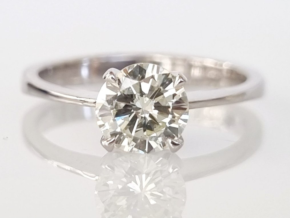 Δαχτυλίδι αρραβώνων - 18 καράτια Λευκός χρυσός - 0.82ct. tw. Διαμάντι (Φυσικό) #1.0