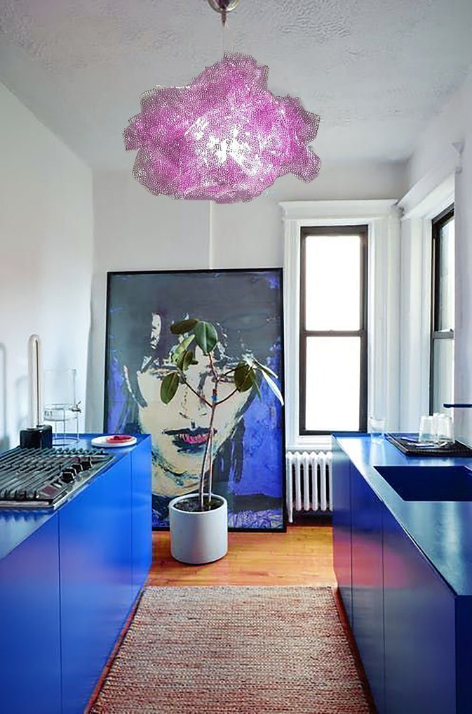 Adriana Lohmann Living Design - Adriana Lohmann - Κρεμαστό φωτιστικό - Nuvolari Ροζ/λιλά - Μικροδιάτρητη ταινία τερυλενίου #2.1