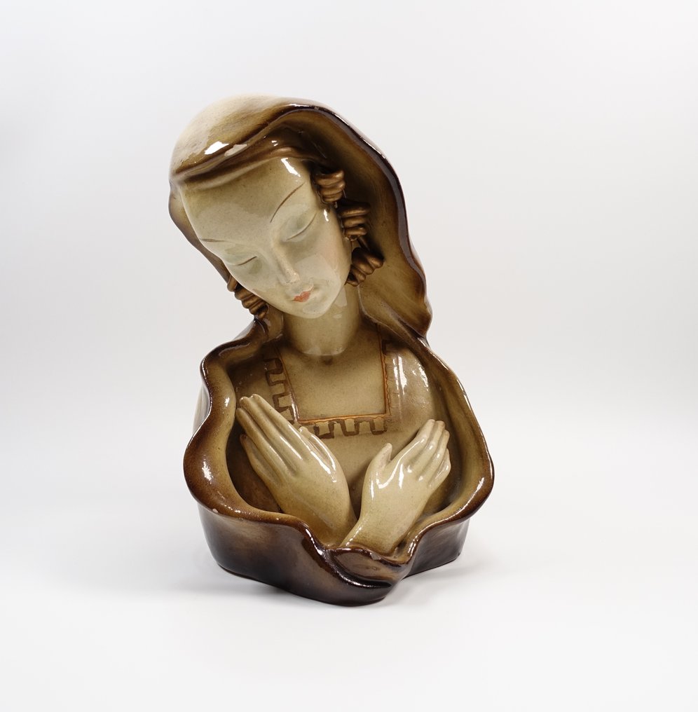 Goldscheider (attr.) - 小雕像 - Madonna Déco - 彩陶 #1.1