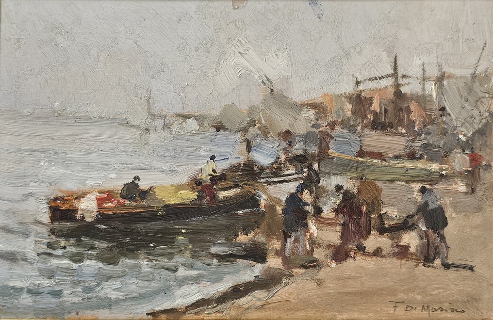 Francesco Di Marino (1892-1954) - Marina con pescatori #1.1