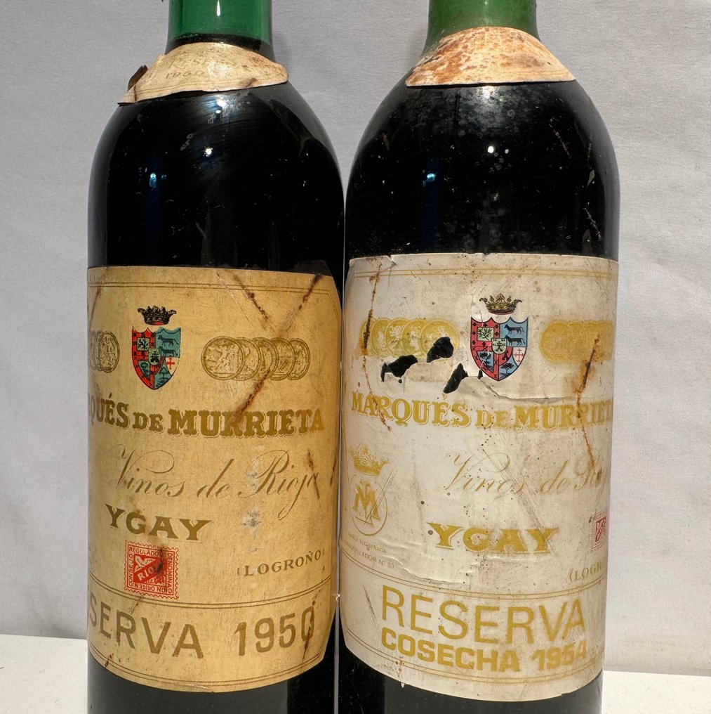 1950 & 1954 Marqués de Murrieta, Ygay, 1970 Marqués de Riscal & 1970 Ygay Etiqueta Blanca - Rioja Reserva - 4 Butelki (0,75l) #2.1