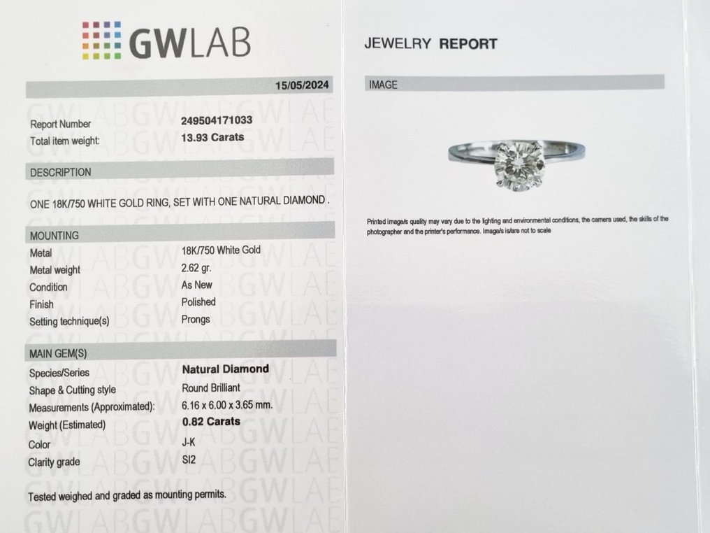 Δαχτυλίδι αρραβώνων - 18 καράτια Λευκός χρυσός - 0.82ct. tw. Διαμάντι (Φυσικό) #4.3