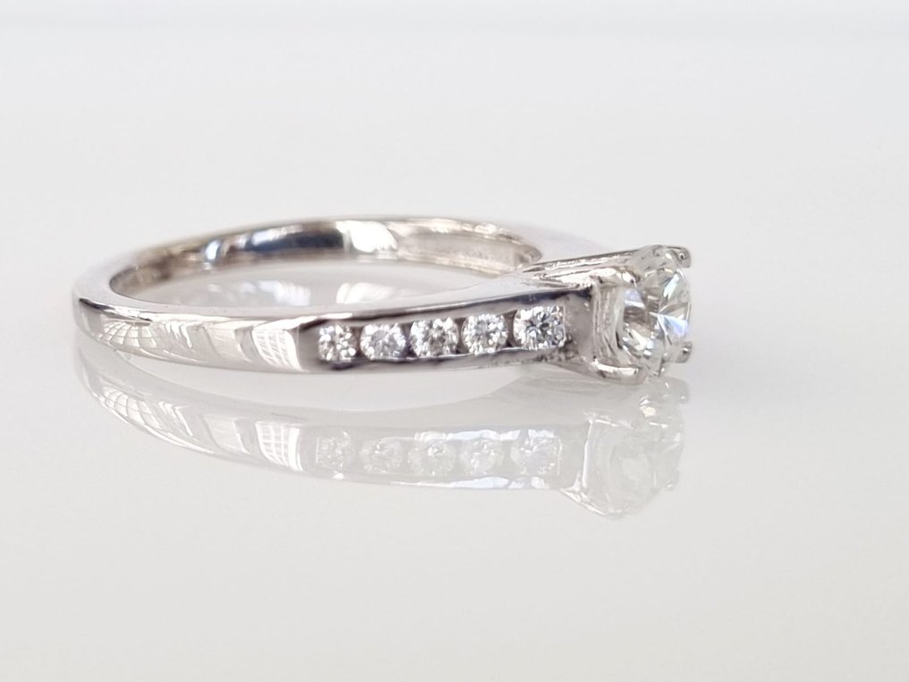 Pierścionek zaręczynowy - 18-karatowe Białe złoto -  0.77ct. tw. Diament  (Naturalny) #2.2
