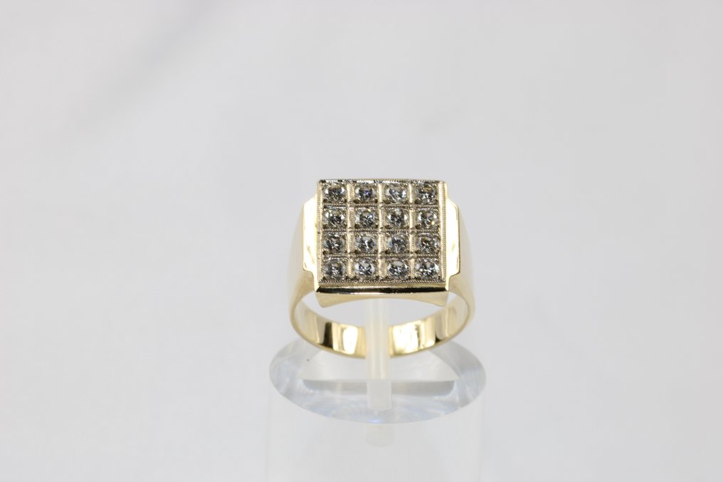 Ring - 14 karat Gull -  0.80ct. tw. Diamant  (Naturlig) #2.1