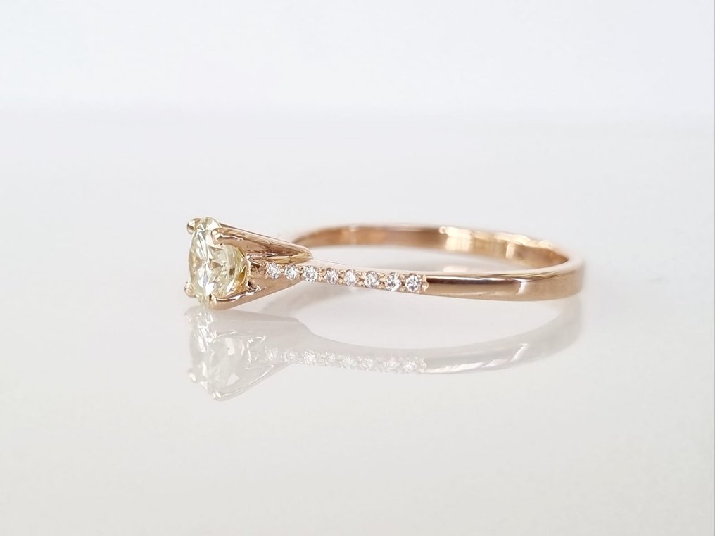 Inel de logodnă - 18 ct. Aur roz -  0.63ct. tw. Diamant  (Natural) #3.2