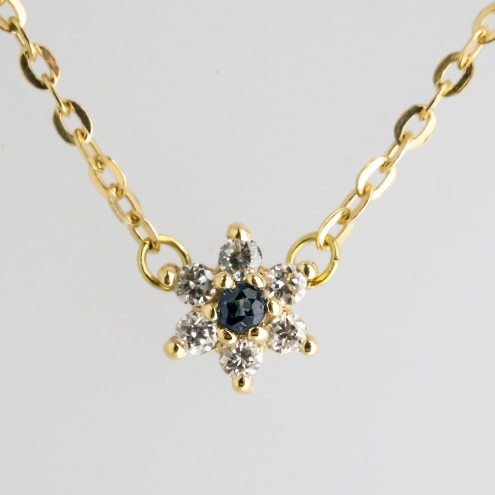 兩件珠寶套裝 - 18 克拉 黃金 鉆石  (天然) - 藍寶石 #2.1