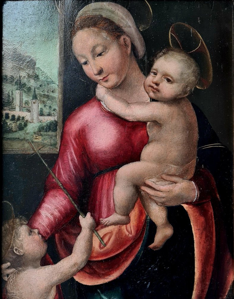 Michele Tosini known as Michele di Ridolfo del Ghirlandaio (1503–1577), Bottega di - The Madonna and Child with the Infant Saint John the Baptist #1.2