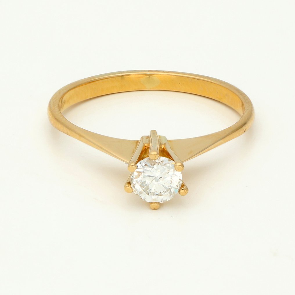 Ring - 18 kt. Yellow gold Diamond  (Natural) #1.1