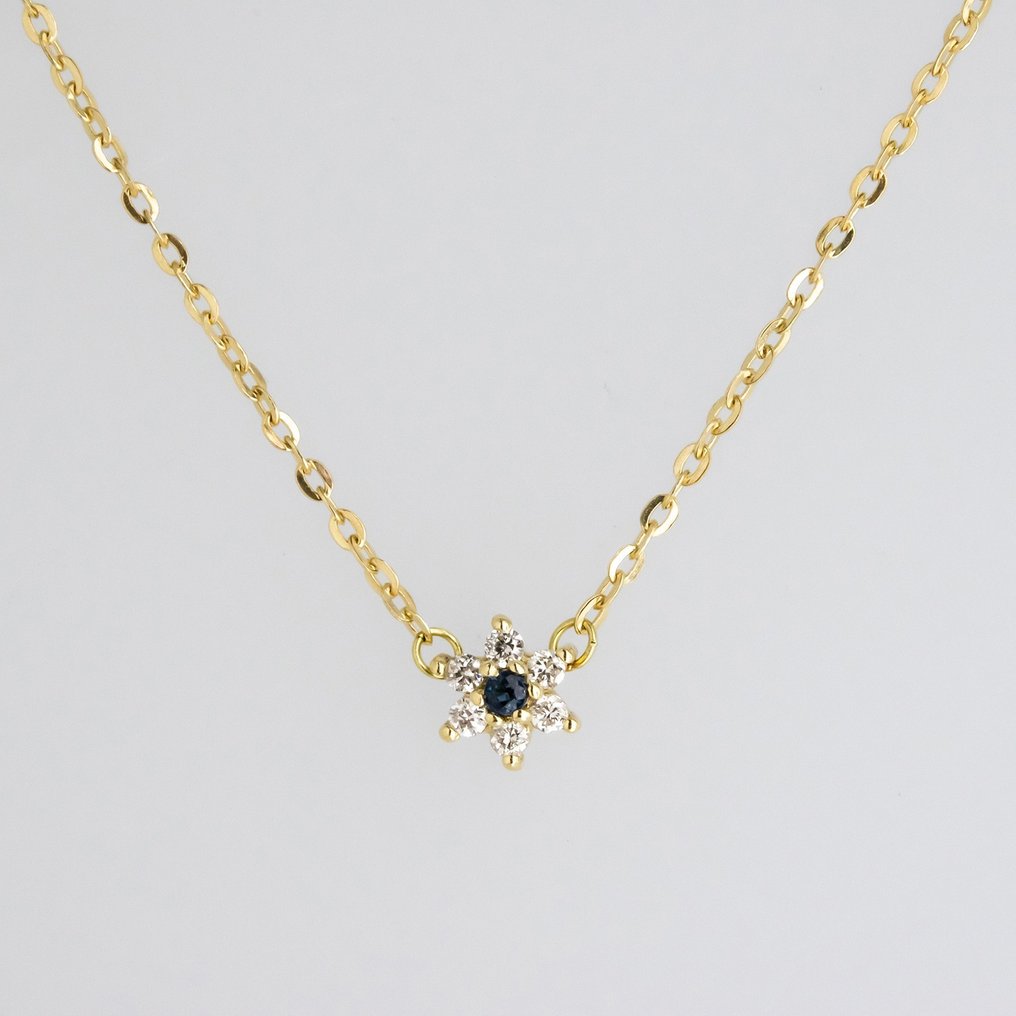 兩件珠寶套裝 - 18 克拉 黃金 鉆石  (天然) - 藍寶石 #1.2