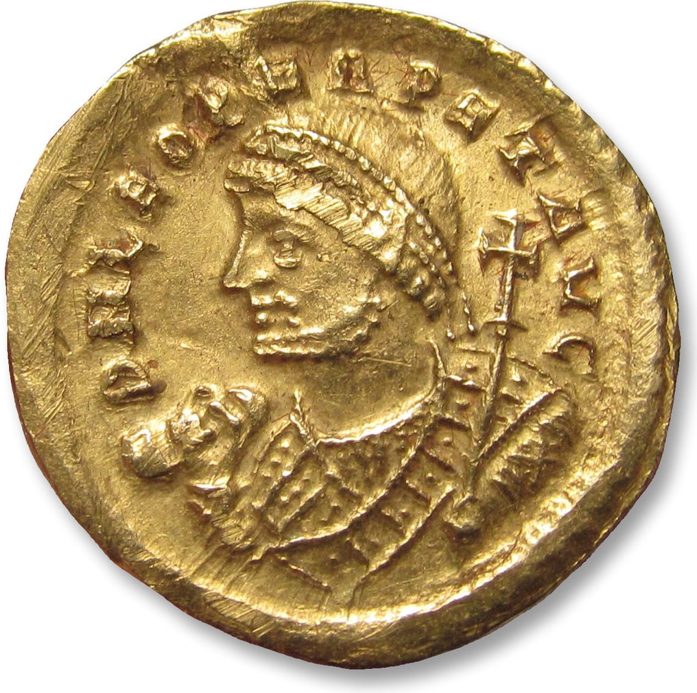 羅馬帝國. Leo I the Thracian (AD 457-474). Solidus Thessalonica circa 462 A.D. - extremely rare consular issue + long provenance list + published #1.1