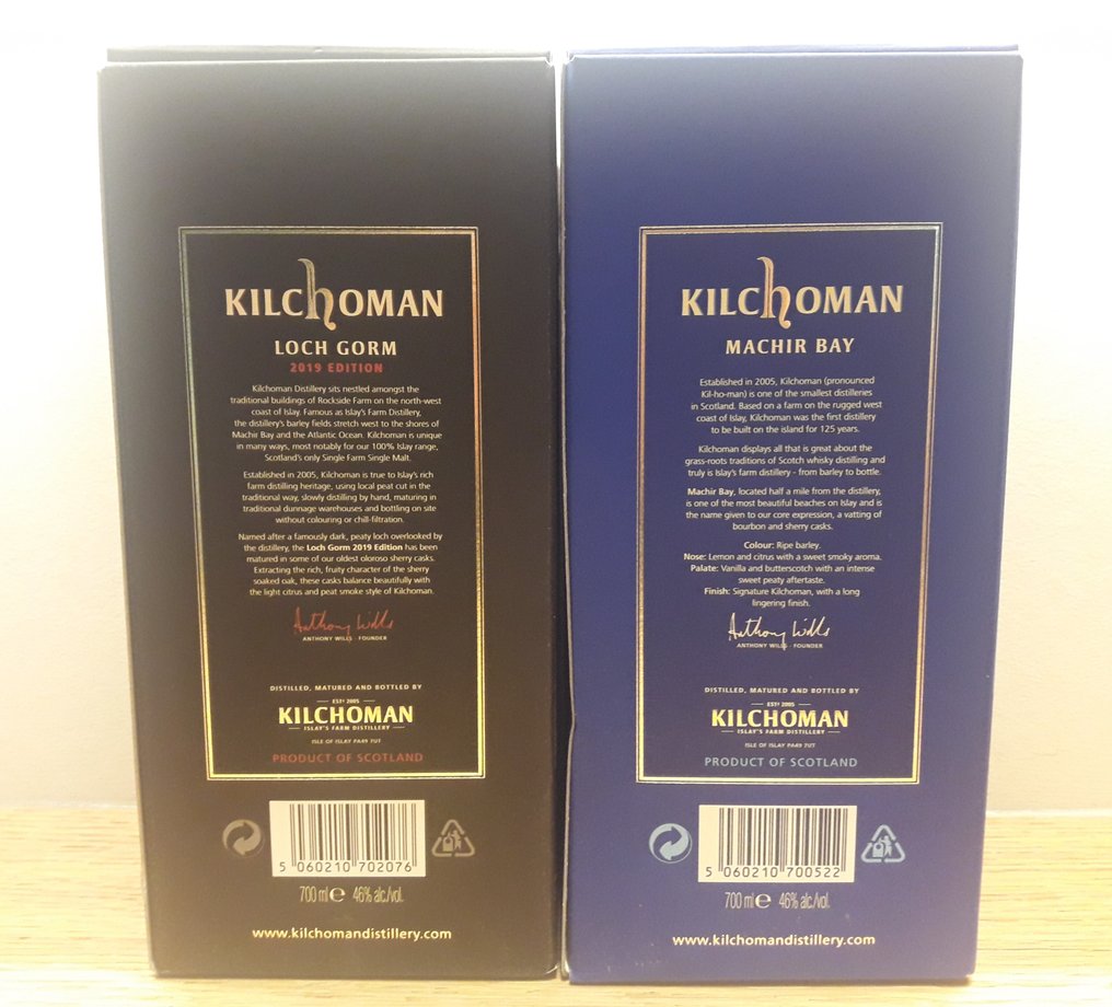 Kilchoman - Loch Gorm 2019 Edition  & Machir Bay b. 2018 - Original bottling  - 700ml - 2 flessen #3.2