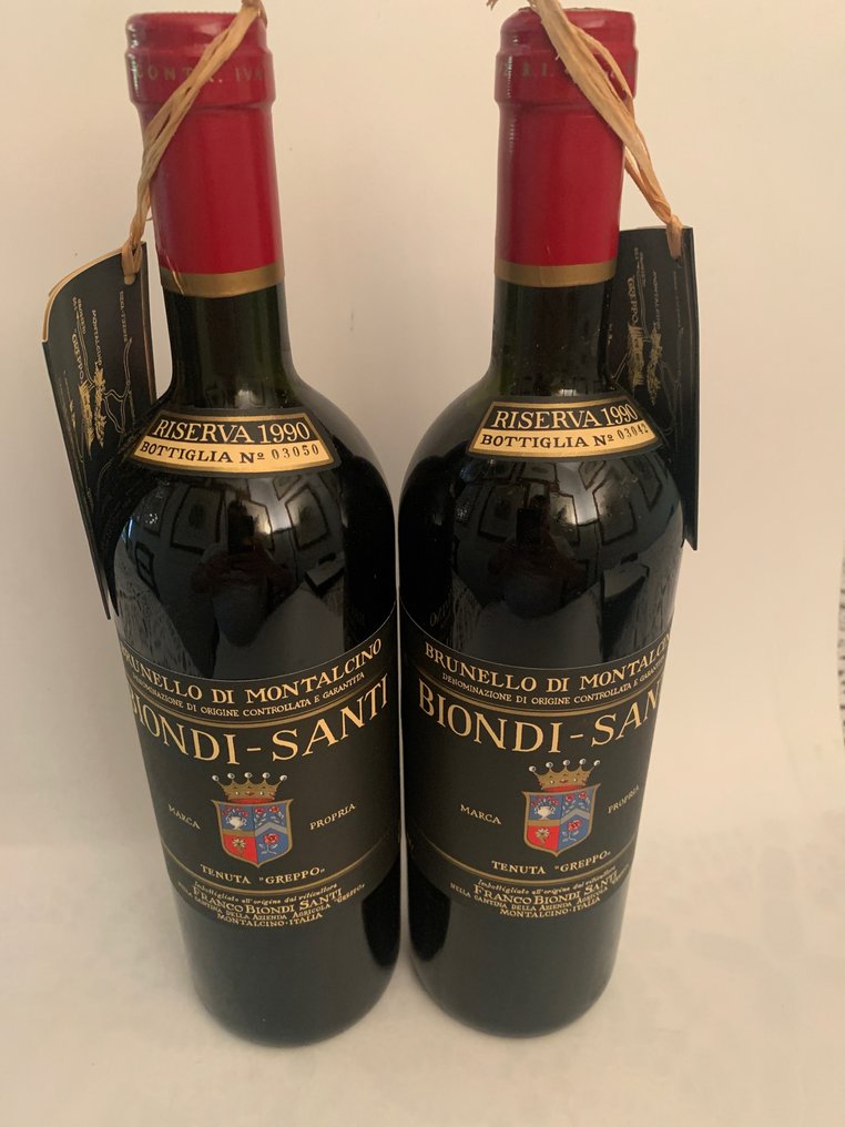 1990 Biondi Santi, Tenuta Greppo - Brunello di Montalcino Riserva - 2 Flessen (0.75 liter) #1.1