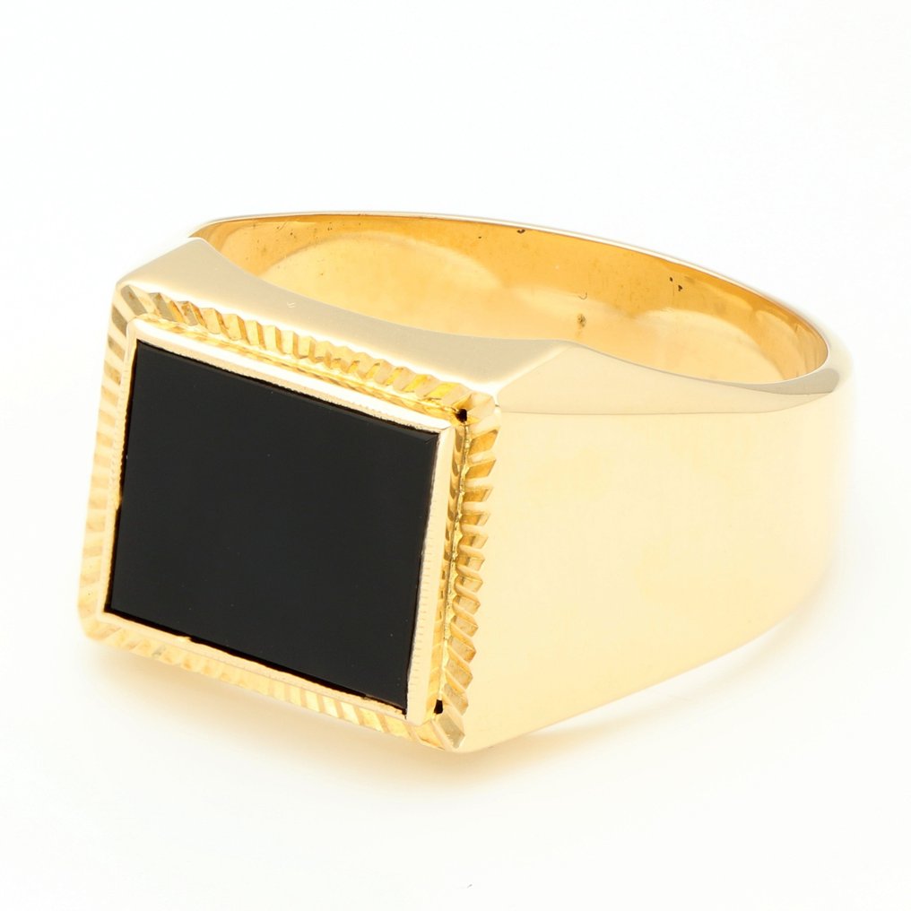 Ring - 18 kt Gelbgold Onyx #1.2