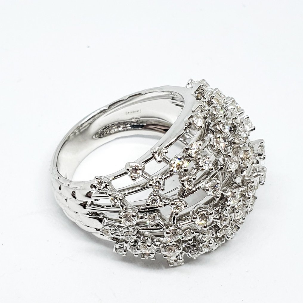 Fope - Wyrazisty pierścionek (statement) - 18-karatowe Białe złoto -  1.06ct. tw. Diament  (Naturalny) #1.2