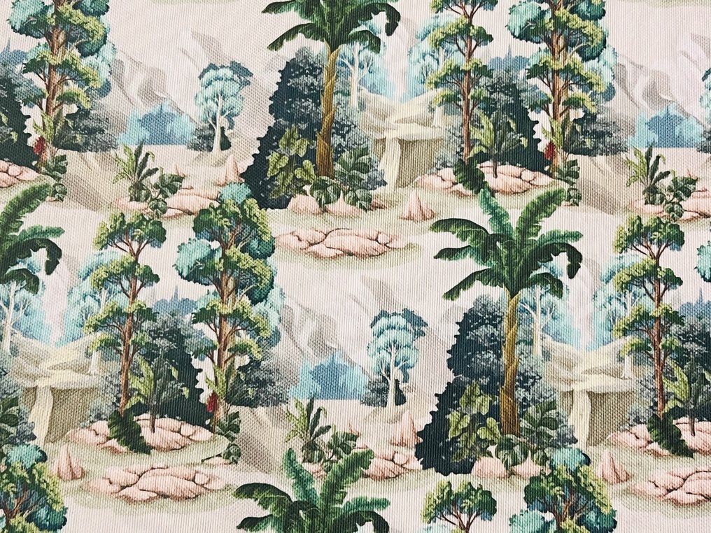 Elegancka i ekskluzywna bawełna panamska - klasyczne malarstwo chińskie - Tkanina obiciowa  - 300 cm - 280 cm #3.2
