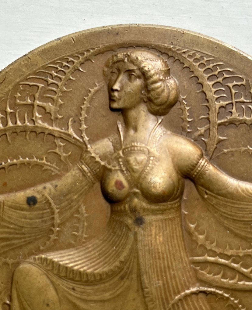 Kunstmedaille - Chris van der Hoef - Bronze medal - 1914 - 'Nederlandsch Steuncomité voor Beeldende Kunstenaren' #2.1