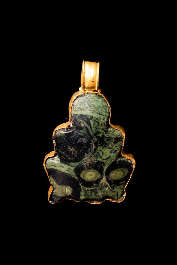 Amuleto de pedra em moldura de ouro 22k #2.1