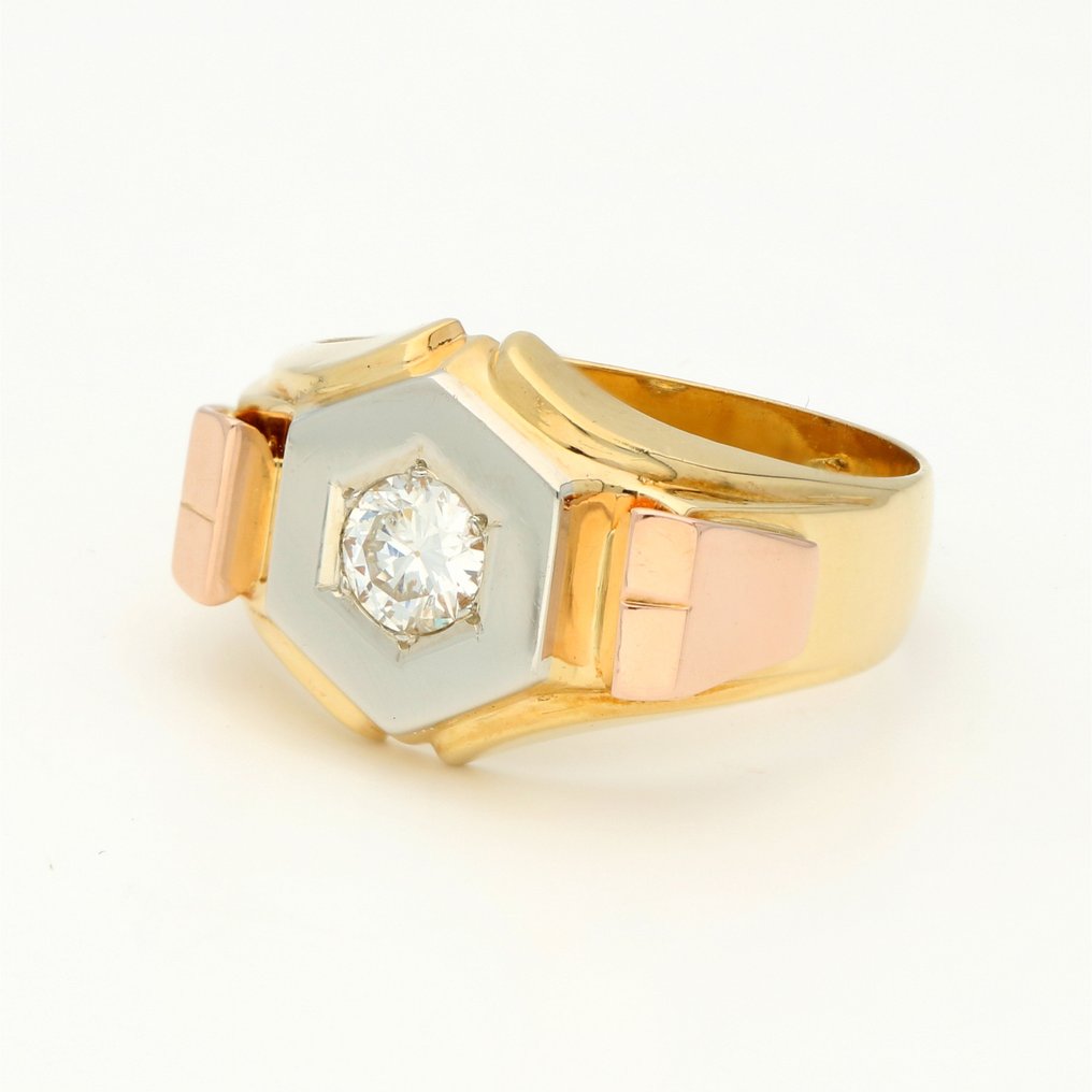 戒指 - 18K包金 黄金, 三色 -  0.35ct. tw. 钻石 #1.2