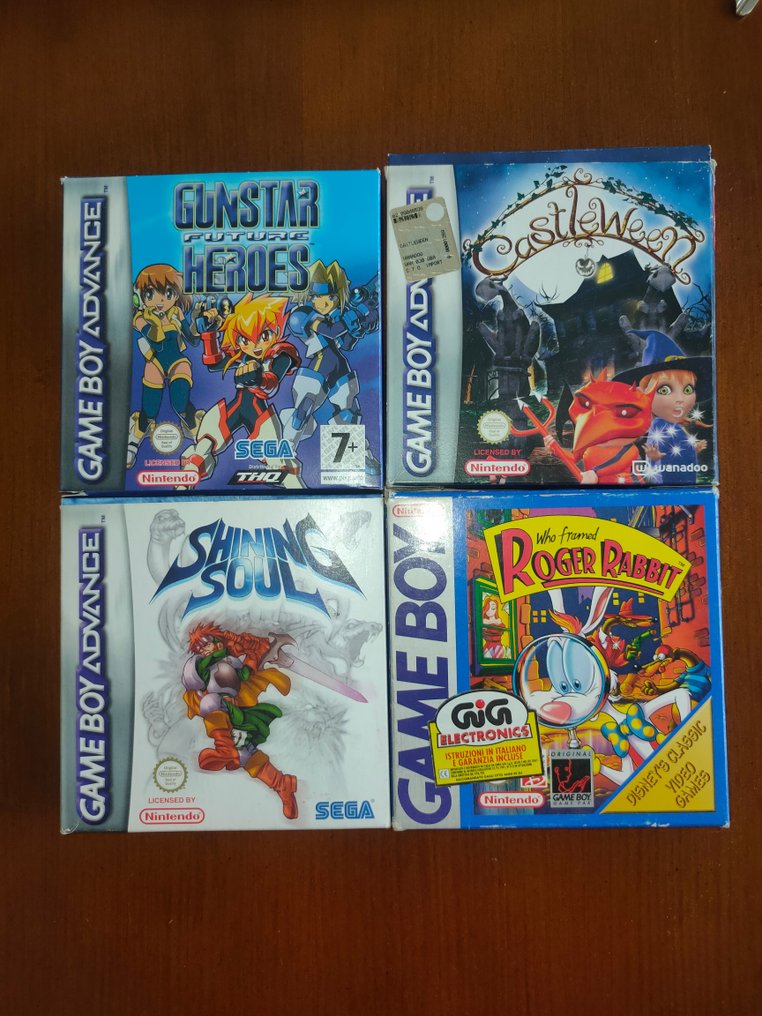 Nintendo - Gameboy Classic & Advance - Gunstar Future Heroes, Castleween, Shining Soul, Roger Rabbit - Videojáték - Eredeti dobozban #1.1