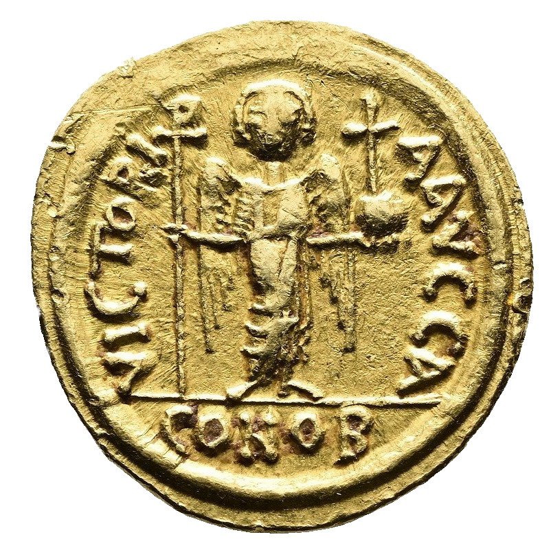 menta de Cartago. Maurice Tiberius. Solidus AD 582-602  (Sin Precio de Reserva) #2.1