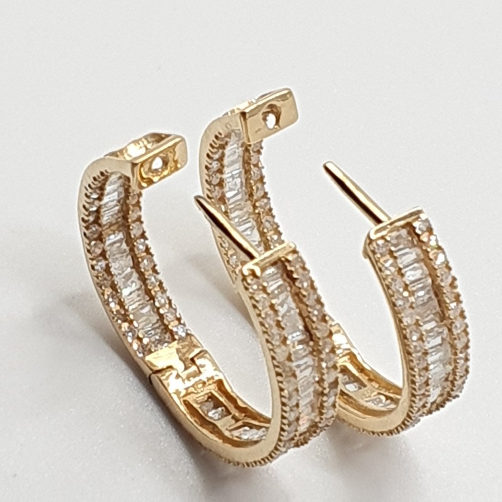 χωρίς τιμή ασφαλείας - Σκουλαρίκια - 18 καράτια Κίτρινο χρυσό - 1.00ct. tw. Διαμάντι (Φυσικό) #3.2