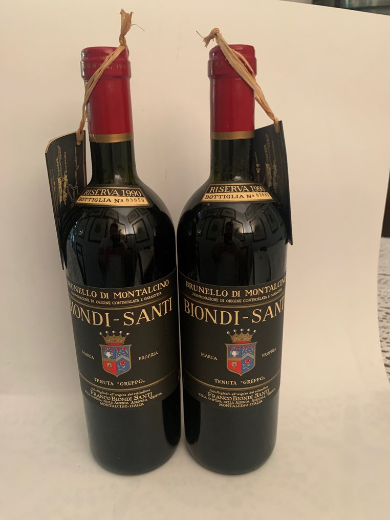 1990 Biondi Santi, Tenuta Greppo - Brunello di Montalcino Riserva - 2 Flessen (0.75 liter) #2.1