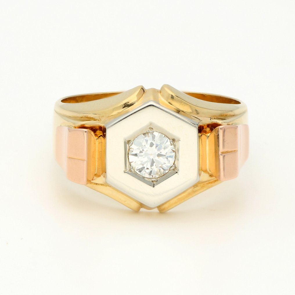 戒指 - 18K包金 黄金, 三色 -  0.35ct. tw. 钻石 #1.1