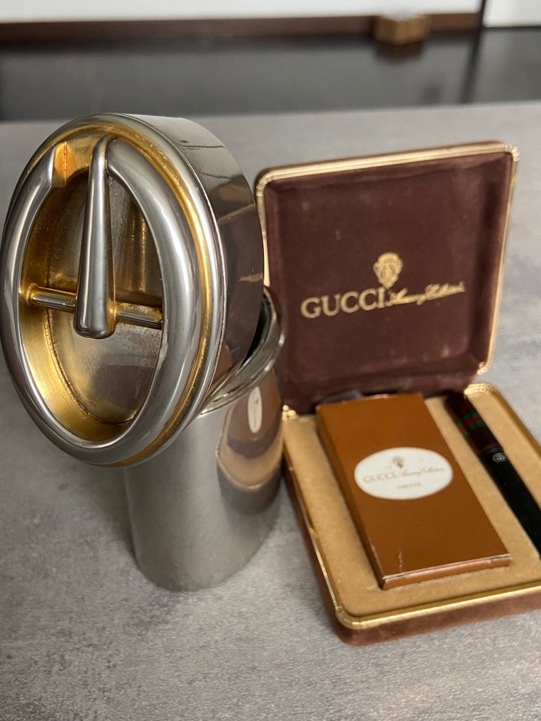Gucci - vintage - Cigarettadoboz (2) - cigaretta kellék - Bakelit, Fém #2.1