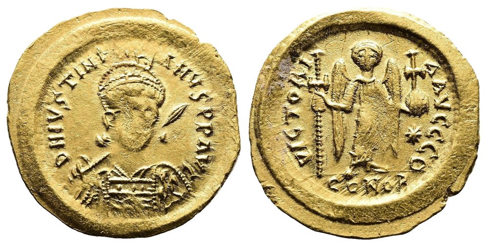 Constantinopol. Justinianus I.. Solidus AD 518-527  (Fără preț de rezervă) #1.1