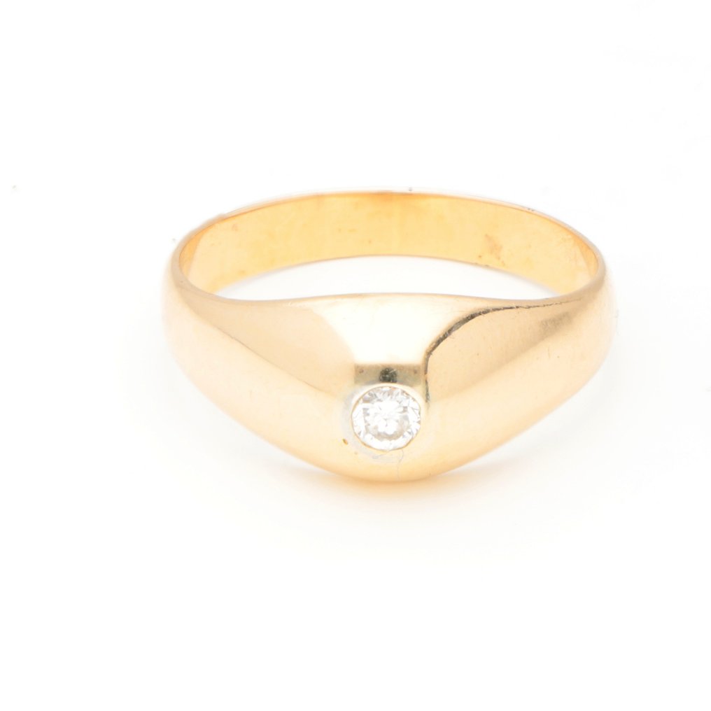 Ring - 18 karaat Geel goud -  0.10ct. tw. Diamant #1.1