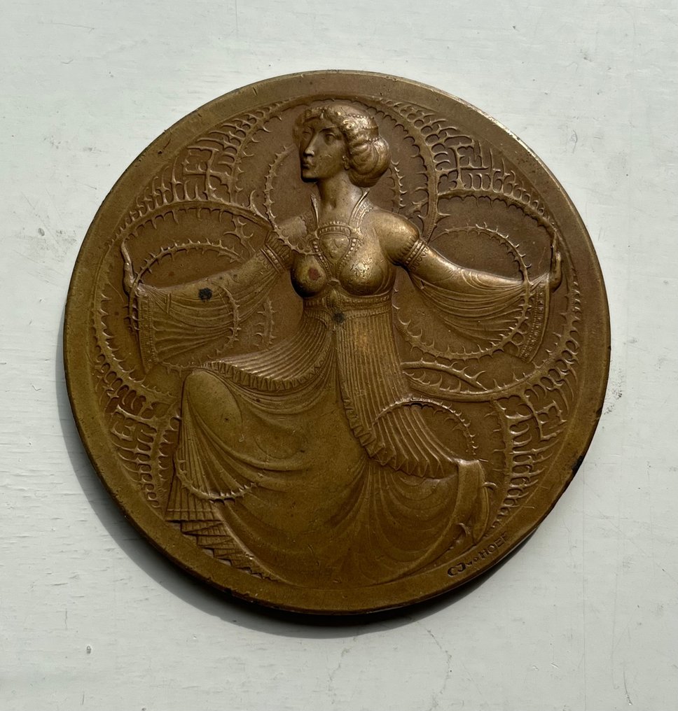 Kunstmedaille - Chris van der Hoef - Bronze medal - 1914 - 'Nederlandsch Steuncomité voor Beeldende Kunstenaren' #1.1