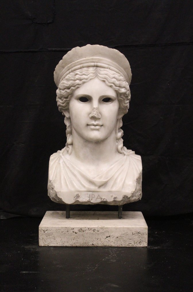 Sculpture, Busto di Hera Ludovisi - 76 cm - Marble #1.1