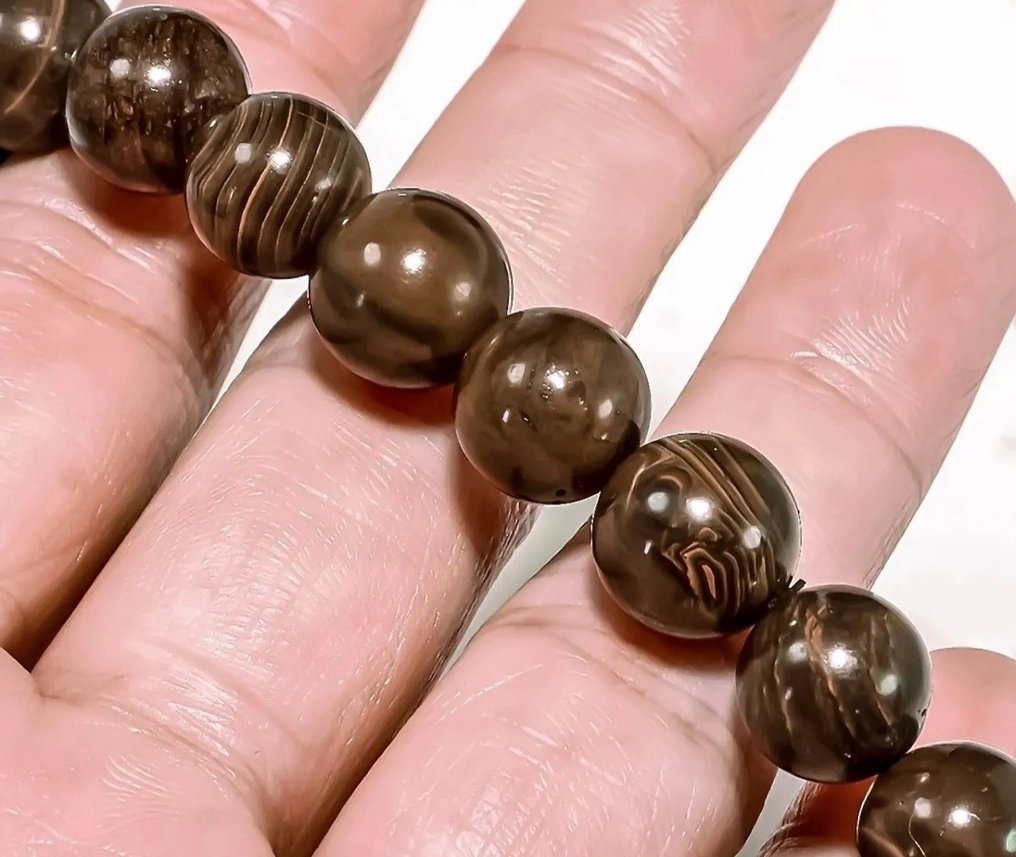 NO RESERVE PRICE PRETTY 144.00 Carat AUSTRALIAN BOULDER OPAL BRACELET Polished - Height: 10 mm - Width: 10 mm- 28.8 g - (1) #4.3