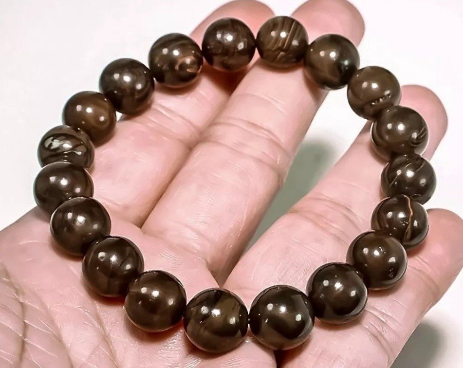 NO RESERVE PRICE PRETTY 144.00 Carat AUSTRALIAN BOULDER OPAL BRACELET Polished - Height: 10 mm - Width: 10 mm- 28.8 g - (1) #3.2