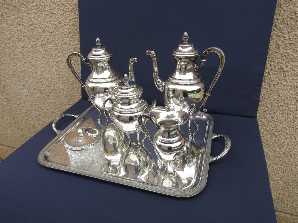 J-NOE - Coffee and tea service (6) - Silverplated - empire style #2.2