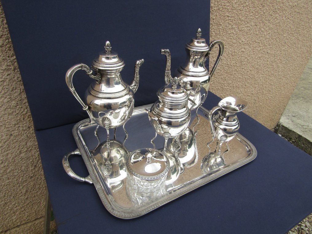 J-NOE - Coffee and tea service (6) - Silverplated - empire style #2.1