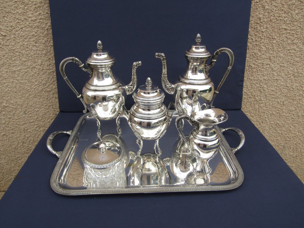 J-NOE - Coffee and tea service (6) - Silverplated - empire style #1.1
