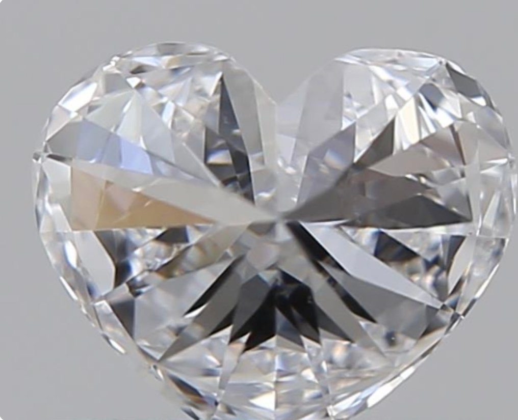 1 pcs Diamant  (Natur)  - 0.50 ct - Hjerte - D (farveløs) - VVS2 - Gemological Institute of America (GIA) - Eks Ex #2.2